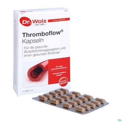 Sie sehen eine Packung Dr.wolz Thromboflow Kapseln 60654 60st, Produktbild: 07 Dr.wolz Thromboflow Kapseln 60654 60st, A-Nr.: 4164827 - 07
