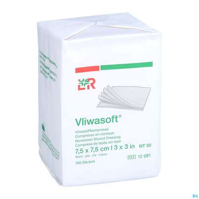 Vlieskompressen Vliwasoft 4fach/unsteril Lose 7,5x 7,5cm 100st, A-Nr.: 1017008 - 05