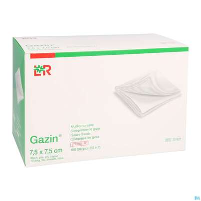 Mullkompressen Gazin Baumw.17faedig Steril 8fach 7,5x 7,5cm 50x2 100st, A-Nr.: 2309256 - 03