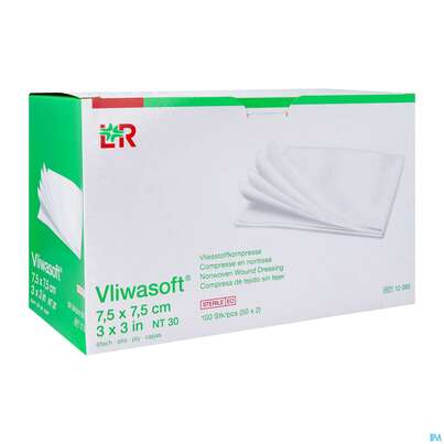 Vlieskompressen Vliwasoft 6fach Steril 7,5x 7,5cm 100st, A-Nr.: 1372749 - 03