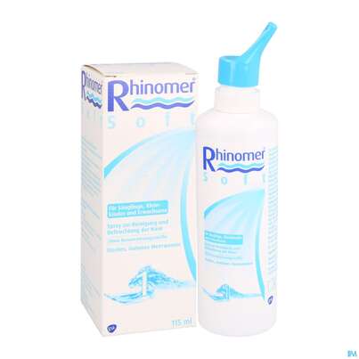 Sie sehen eine Packung Nasen Befeuchter Rhinomer 1 Soft 115ml, Produktbild: 06 Nasen Befeuchter Rhinomer 1 Soft 115ml, A-Nr.: 1889599 - 06