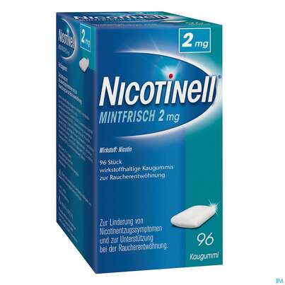 Nicotinell Wirkstoffhaltige Kaugummis Z.raucherentwoehnung Mintfrisch 2mg 96st, A-Nr.: 1319910 - 06