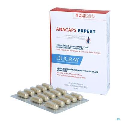 Sie sehen eine Packung Ducray Anacaps/expert Haarausfall Progressiv 30st, Produktbild: 05 Ducray Anacaps/expert Haarausfall Progressiv 30st, A-Nr.: 5688863 - 05