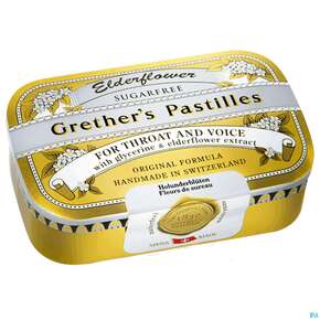 Grether&amp;#039;s Pastilles Elderflower Zuckerfrei 110g, A-Nr.: 3619415 - 01