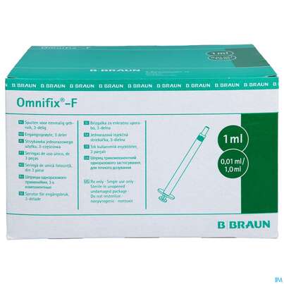 Injektionsspritzen U.zubeh. Tuberkulin Einmal-spr Omnifix 1ml 3-teilig 100st, A-Nr.: 3048579 - 01