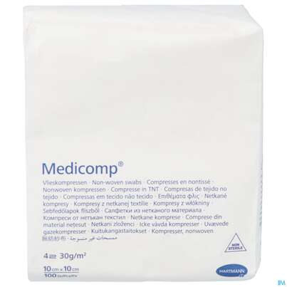 Kompressen Medicomp Vliesstoff 4fach Unsteril 10x 10cm 100st, A-Nr.: 1652041 - 03