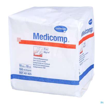 Kompressen Medicomp Vliesstoff 4fach Unsteril 10x 10cm 100st, A-Nr.: 1652041 - 04