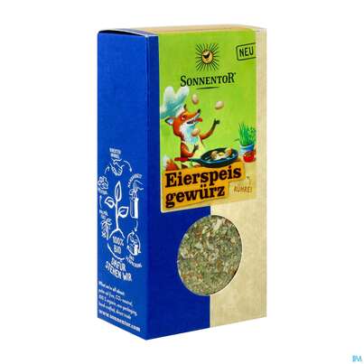 Sie sehen eine Packung Sonnentor Gewuerzzubereitung Bio Eierspeis 00692 70g, Produktbild: 05 Sonnentor Gewuerzzubereitung Bio Eierspeis 00692 70g, A-Nr.: 5380823 - 05
