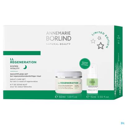 Sie sehen eine Packung Boerlind Ll Regeneration Pflegeset Nacht Nachtcreme 50ml+av Shake 15ml60324 1st, Produktbild: 02 Boerlind Ll Regeneration Pflegeset Nacht Nachtcreme 50ml+av Shake 15ml60324 1st, A-Nr.: 5801615 - 02
