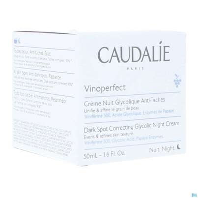 Sie sehen eine Packung Caudalie Vinopferfect Glykol-nachtcreme Anti-pigmentflecken 50ml, Produktbild: 04 Caudalie Vinopferfect Glykol-nachtcreme Anti-pigmentflecken 50ml, A-Nr.: 5246740 - 04