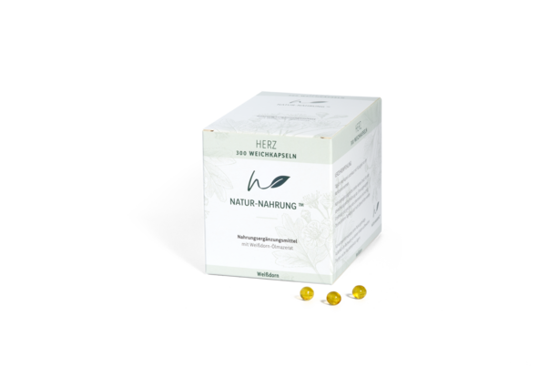 Sie sehen eine Packung NATUR-NAHRUNG(TM) Herz Weichkapseln 300 Stk., Produktbild: 01 NATUR-NAHRUNG(TM) Herz Weichkapseln 300 Stk., A-Nr.: 5706443 - 01