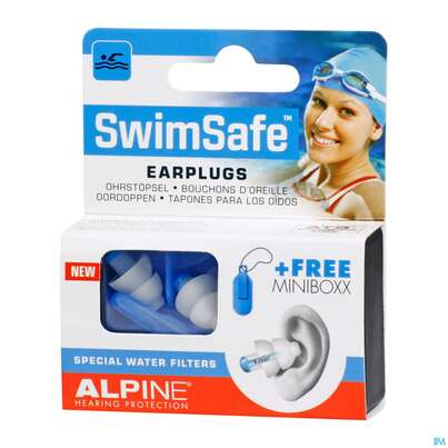 Sie sehen eine Packung Ohrenschutz Alpine Hearing Protection Swimsafe 2st, Produktbild: 04 Ohrenschutz Alpine Hearing Protection Swimsafe 2st, A-Nr.: 3796270 - 04