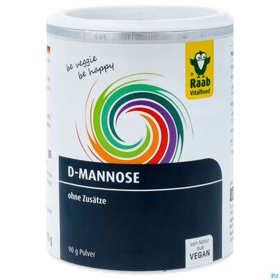 Sie sehen eine Packung D-mannose Pulver/vegan Raab 90g, Produktbild: 01 D-mannose Pulver/vegan Raab 90g, A-Nr.: 4351009 - 01