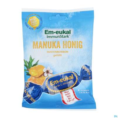 Sie sehen eine Packung Em-eukal Bonbons Manuka Honig 75g, Produktbild: 01 Em-eukal Bonbons Manuka Honig 75g, A-Nr.: 5097352 - 01