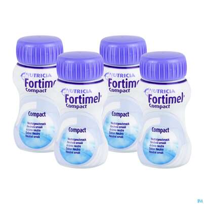 Sie sehen eine Packung Fortimel/compact/2.4 125ml Vitalflasche Neutral 4st, Produktbild: 03 Fortimel/compact/2.4 125ml Vitalflasche Neutral 4st, A-Nr.: 4303269 - 03