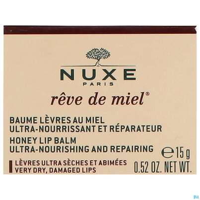 Sie sehen eine Packung Nuxe Reve De Miel Baume Levres 15g, Produktbild: 03 Nuxe Reve De Miel Baume Levres 15g, A-Nr.: 4080378 - 03