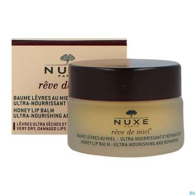Sie sehen eine Packung Nuxe Reve De Miel Baume Levres 15g, Produktbild: 06 Nuxe Reve De Miel Baume Levres 15g, A-Nr.: 4080378 - 06