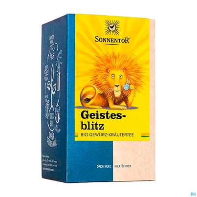 Sie sehen eine Packung Sonnentor Tee/bio Geistesblitz 02316 18st, Produktbild: 02 Sonnentor Tee/bio Geistesblitz 02316 18st, A-Nr.: 5742338 - 02