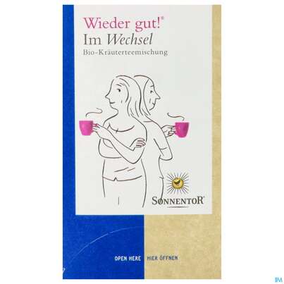 Sie sehen eine Packung Sonnentor Im Wechsel Tee Bio Doppelkammerbeutel Im Wechsel 02584 18st, Produktbild: 01 Sonnentor Im Wechsel Tee Bio Doppelkammerbeutel Im Wechsel 02584 18st, A-Nr.: 5226996 - 01