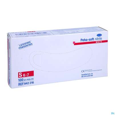 Untersuchungshandschuhe Peha/soft/puderfrei Nitrile Unsteril White S 100st, A-Nr.: 3994082 - 03