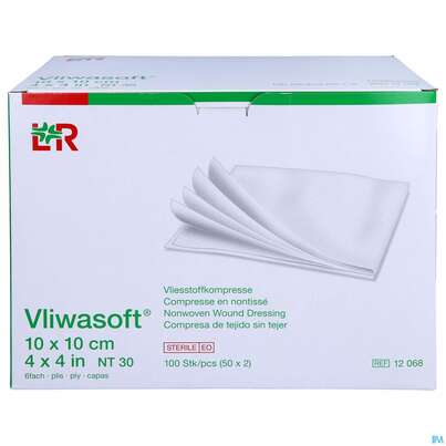 Vlieskompressen Vliwasoft 6fach Steril 10x 10cm 100st, A-Nr.: 1372761 - 01