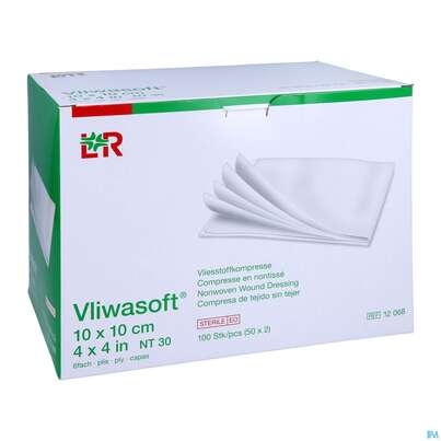 Vlieskompressen Vliwasoft 6fach Steril 10x 10cm 100st, A-Nr.: 1372761 - 03