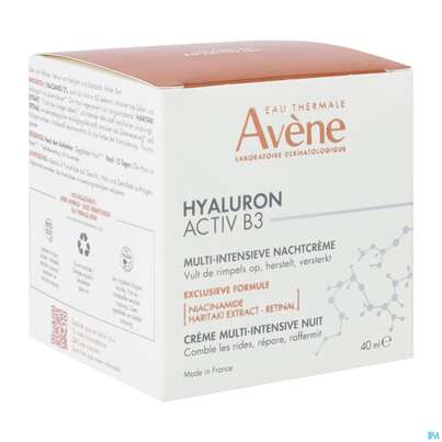Sie sehen eine Packung Avene Hyaluron Activ B3 Nachtcreme 40ml, Produktbild: 06 Avene Hyaluron Activ B3 Nachtcreme 40ml, A-Nr.: 5693261 - 06