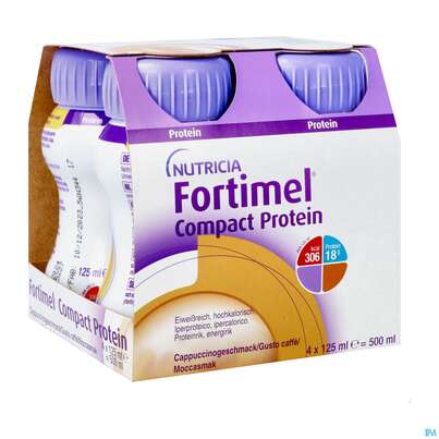 Fortimel/compact/protein 125ml Vitalflasche Cappuccino 4st, A-Nr.: 3948685 - 02