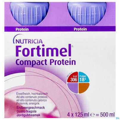Fortimel/compact/protein 125ml Vitalflasche Erdbeere 4st, A-Nr.: 3948662 - 03
