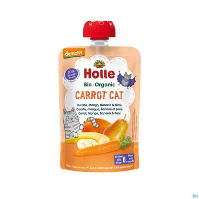 Holle Demeter Bio Fruechtepueree Ab 1 Jahr Carrot Cat Karotte Mango/banane/birne 100g, A-Nr.: 5080825 - 01