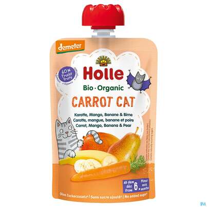 Holle Demeter Bio Fruechtepueree Ab 1 Jahr Carrot Cat Karotte Mango/banane/birne 100g, A-Nr.: 5080825 - 02