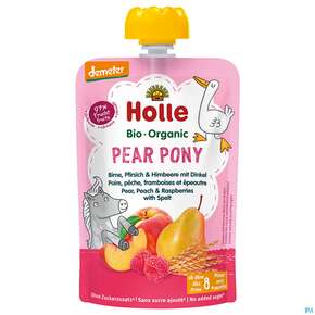 Holle Demeter Bio Fruechtepueree Ab 1 Jahr Pear Pony Birne Pfirsich/himbee/dinkel 100g, A-Nr.: 5080819 - 01