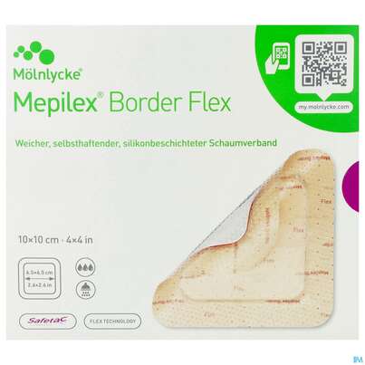 Schaumverband Mepilex/flexibel Border 10x 10cm 10st, A-Nr.: 4802274 - 02