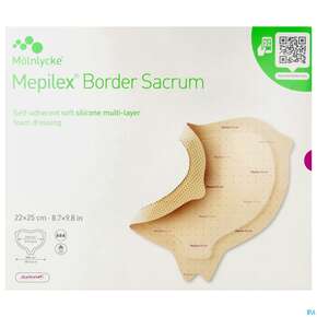 Schaumverband Mepilex/silikon Border Sacrum +haftrand 22x 25cm 5st, A-Nr.: 4870962 - 01