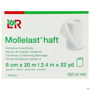 Fixierbinden Mollelast Haft Weiss 20mx 6cm 1st, A-Nr.: 1767695 - 01