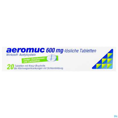 Aeromuc Tabl Loeslich 600mg 20st, A-Nr.: 2423420 - 01