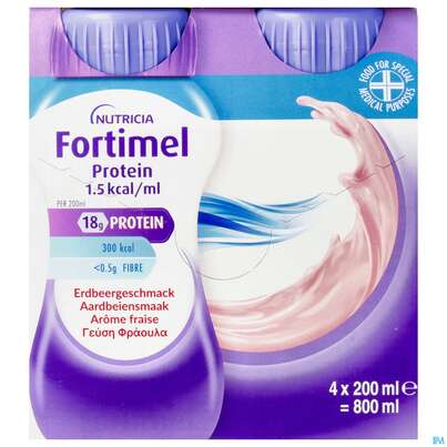 Fortimel/protein 200ml 1,5kcal Erdbeere 4st, A-Nr.: 4303312 - 03