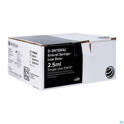 Sie sehen eine Packung Flocare Spritze Enfit 2,5ml 30st, Produktbild: 02 Flocare Spritze Enfit 2,5ml 30st, A-Nr.: 4369831 - 02