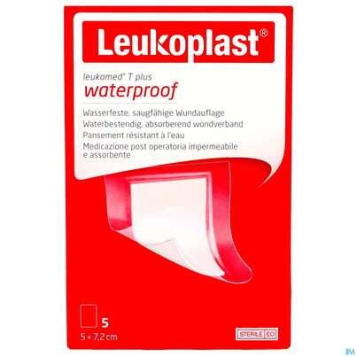 Wundverband Leukomed/t Plus/leukopor Folienverband/+auflage Steril 7,2x 5cm 5st, A-Nr.: 4746707 - 01