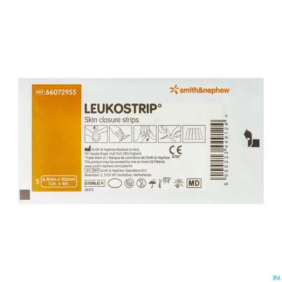 Wundnahtstreifen Leukostrip 6,4x102mm 1 Briefchen Zu 5 Str. Nr 72 1pk, A-Nr.: 1821650 - 02