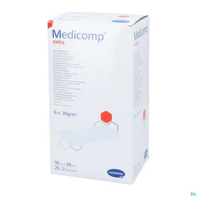 Kompressen Medicomp/extra Vliesstoff 6fach Steril 10x 20cm 25x2 50st, A-Nr.: 1652070 - 02