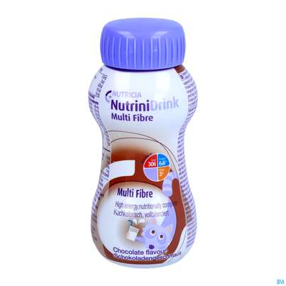 Sie sehen eine Packung Nutrini/drink Flasche Multifibre 200ml Schokolade 24st, Produktbild: 03 Nutrini/drink Flasche Multifibre 200ml Schokolade 24st, A-Nr.: 3274666 - 03