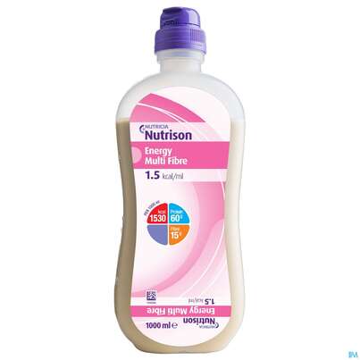 Sie sehen eine Packung Nutrison 1000ml Sondennahrung Smart Pack Energy Multifibre 8st, Produktbild: 01 Nutrison 1000ml Sondennahrung Smart Pack Energy Multifibre 8st, A-Nr.: 4838786 - 01