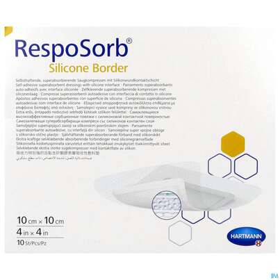 Wundauflagen Resposorb/silicone Border Steril 10x10cm 10st, A-Nr.: 5340918 - 01