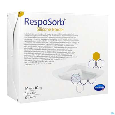 Wundauflagen Resposorb/silicone Border Steril 10x10cm Alt 10st, A-Nr.: 5340918 - 02