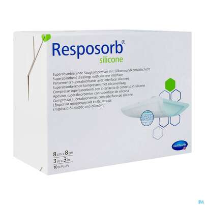 Wundauflagen Resposorb/silicone 8x 8cm Alt 10st, A-Nr.: 5340864 - 02