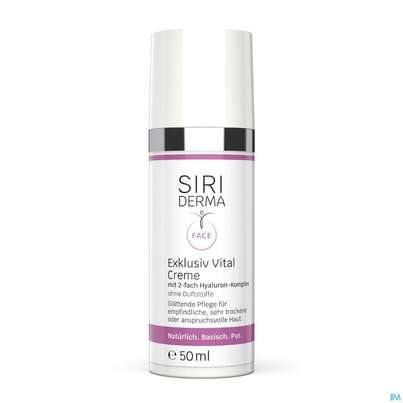 Sie sehen eine Packung Siriderma Exklusiv Vital Creme Ohne Duftstoffe Spend 50ml, Produktbild: 01 Siriderma Exklusiv Vital Creme Ohne Duftstoffe Spend 50ml, A-Nr.: 3846654 - 01