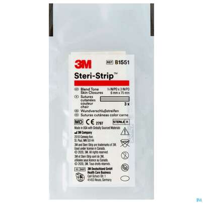 Steri Strips (3m) Wundverschluss-streifen Elastic/blendtone 6x 75mm Nr1551 3st, A-Nr.: 2367259 - 01