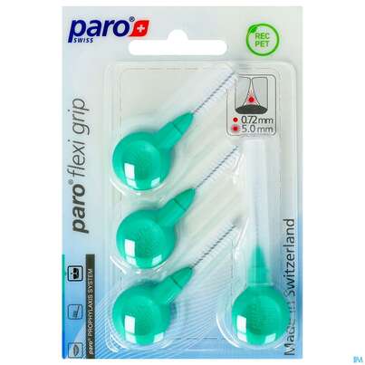 Zahnbuersten Paro Flexigrip 5,0mm Gruen 4st, A-Nr.: 2652729 - 01